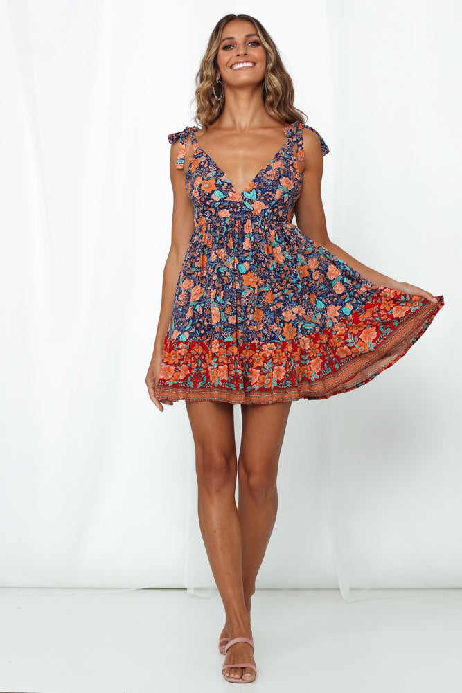 Heart Garden Dress Navy