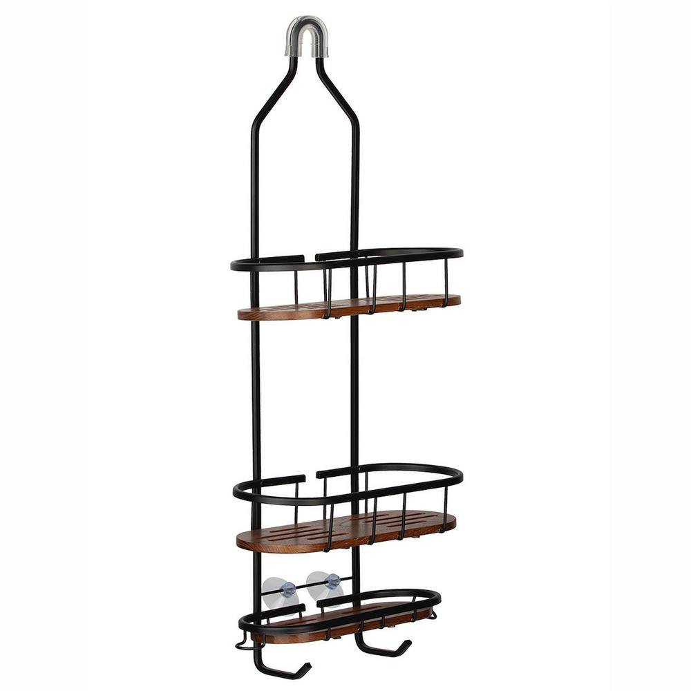 Utopia Alley Tia Rustproof Over the Shower Caddy 3 Teak Shelves SHC16