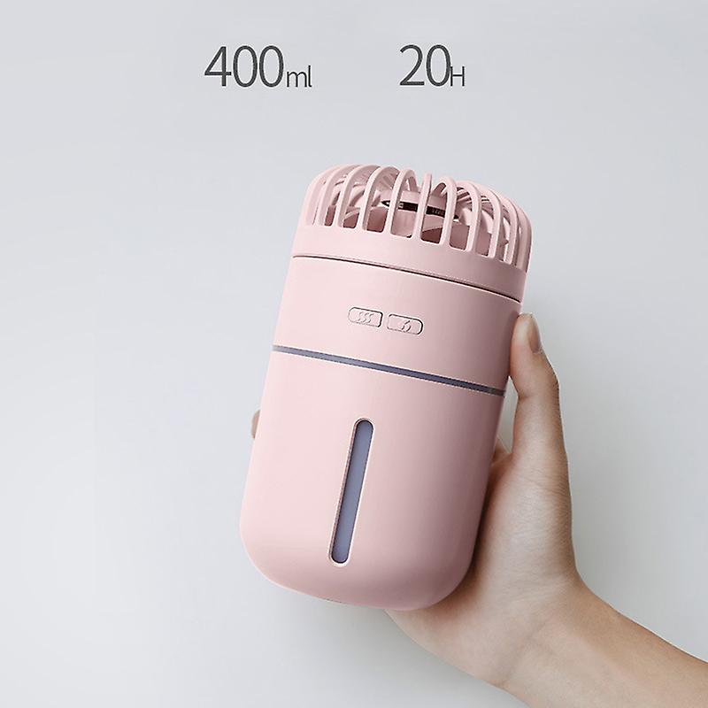 T9 Fan Humidifier Mini Air Purification Usb Charging Humidifying Fan Pink