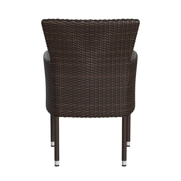 Indoor/Outdoor Wicker Wrapped Steel Frame Patio Chairs and Cushions