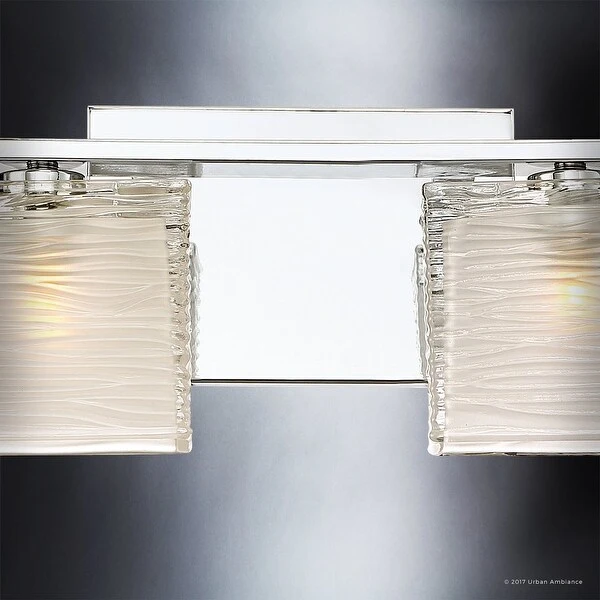 Luxury Transitional Polished Chrome 4-light Bathroom Vanity Light - 6.75