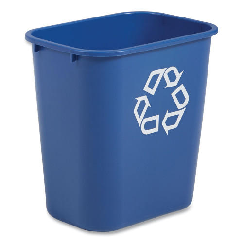 Rubbermaid Commercial Deskside Recycling Container， Medium， 28.13 qt， Plastic， Blue (295673BE)