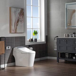 WOODBRIDGE Venezia Intelligent 1.28 GPF Elongated Toilet in White with ADA Height Auto Flush Auto Open and Auto Close HB0960S