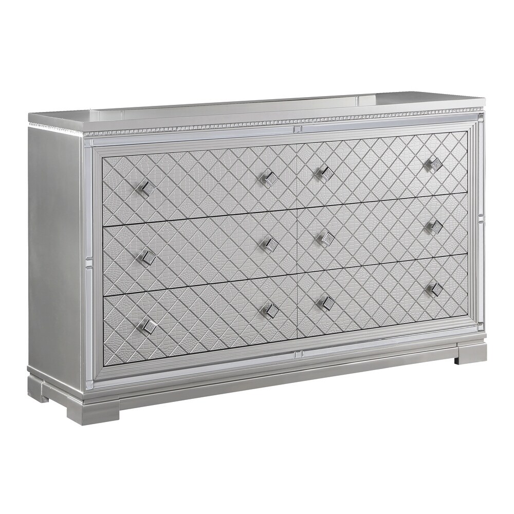 Isabelle Grid Pattern 6 Drawer Dresser