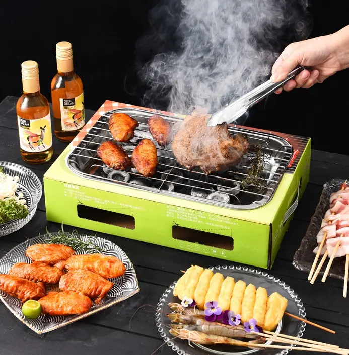 Wholesale Disposable Barbecue Stove Portable Charcoal Grill Mini BBQ Grills Home and Outdoor Travel Camping Barbecue Grill