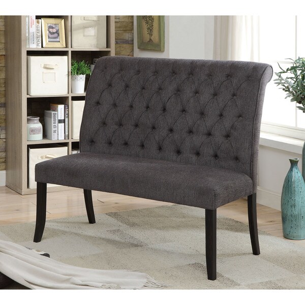 Furniture of America Sheila Contemporary Tufted Fabric 2-seater Dining Bench