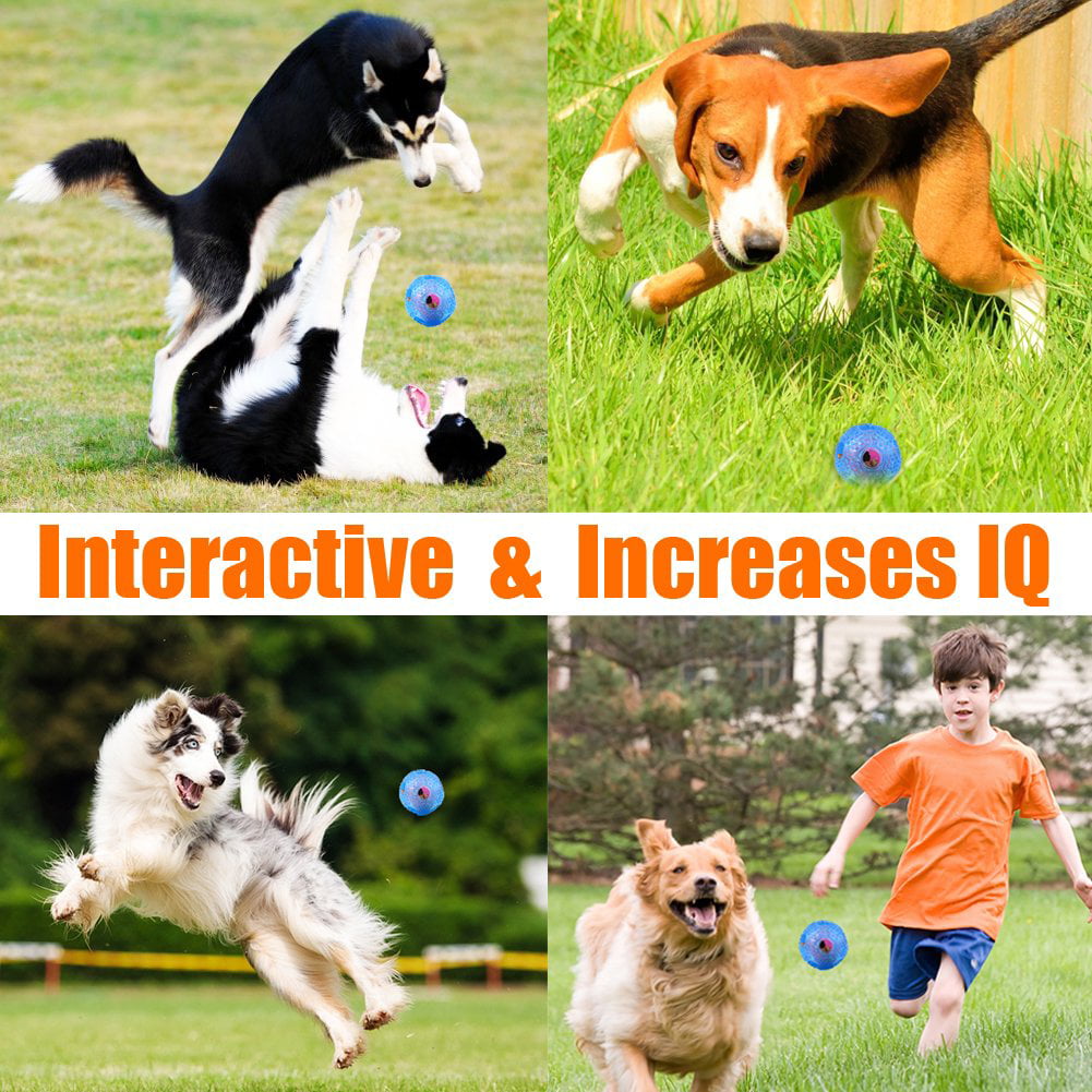 Interactive Dog Toy - IQ Treat Ball Food Dispensing Toys for Small Medium Large Dogs Durable Chew Ball - Nontoxic Rubber and Bouncy Dog Ball - Cleans Teeth