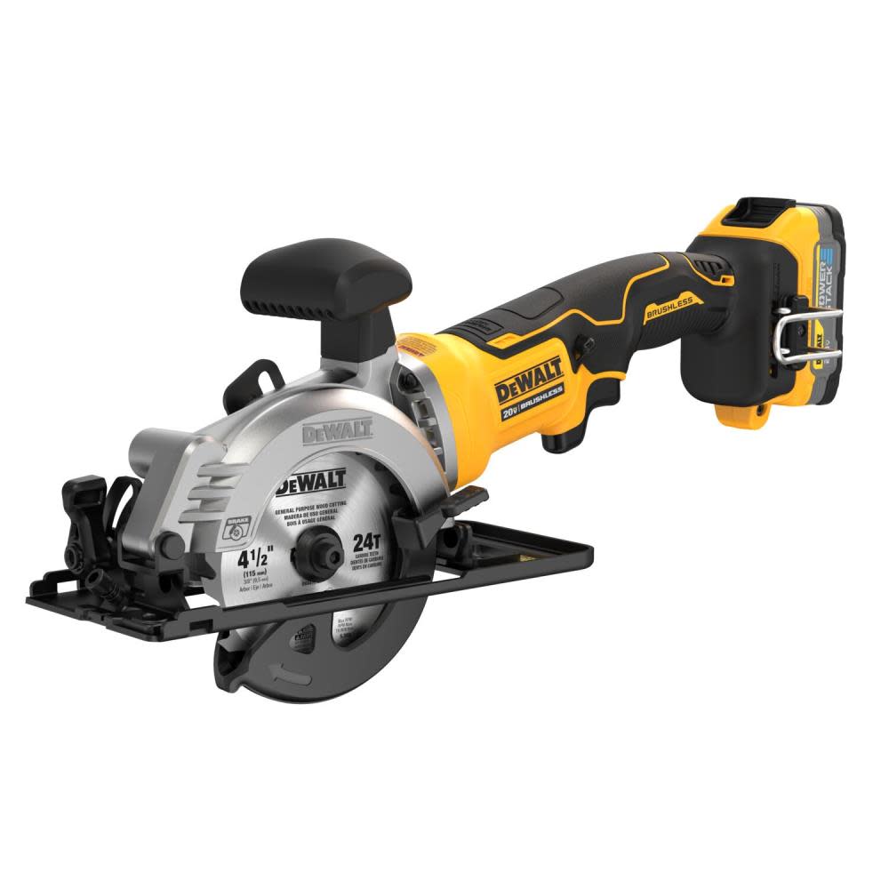 DEWALT ATOMIC 20V MAX 4 1/2 Circular Saw Kit with DEWALT POWERSTACK Compact Battery ;