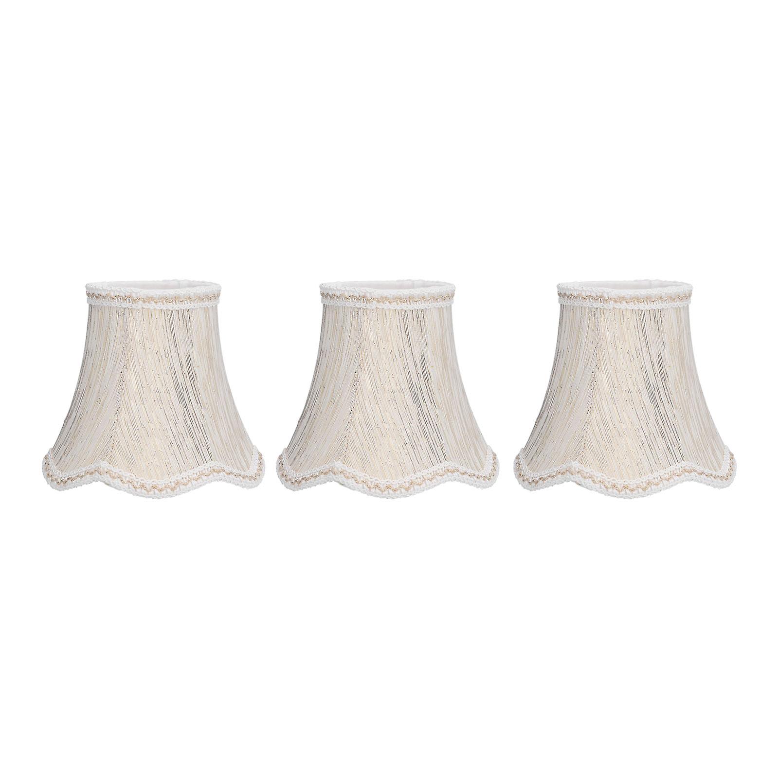 3Pcs Indoor Fabric Lamp Shade Clip On E14 Bulb Chandelier Lampshade Accessory for Home Hotel Use