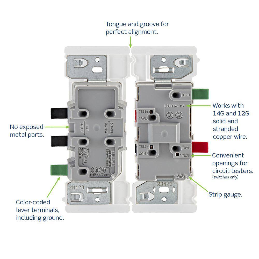 Leviton Decora Edge 15 Amp 3-Way Switch White R02-E5603-0SW