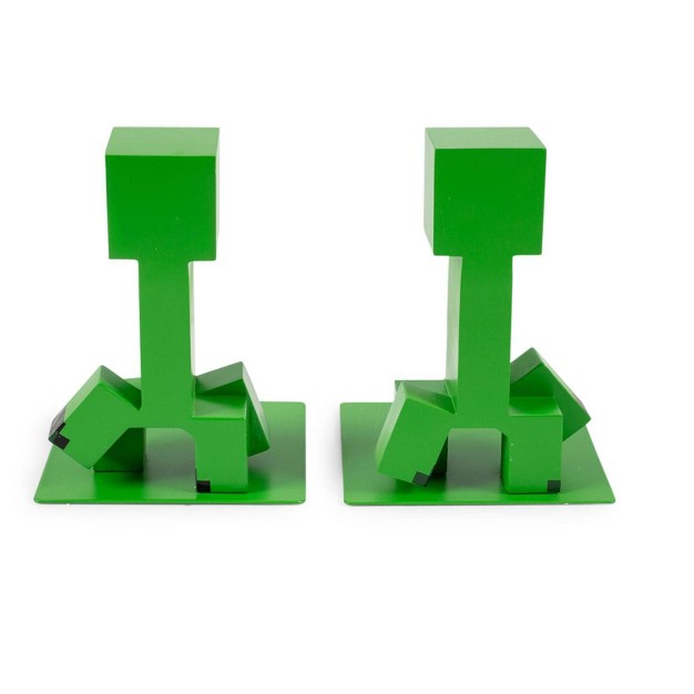 Ukonic Minecraft 6 inch Creeper Bookends Set Of 2