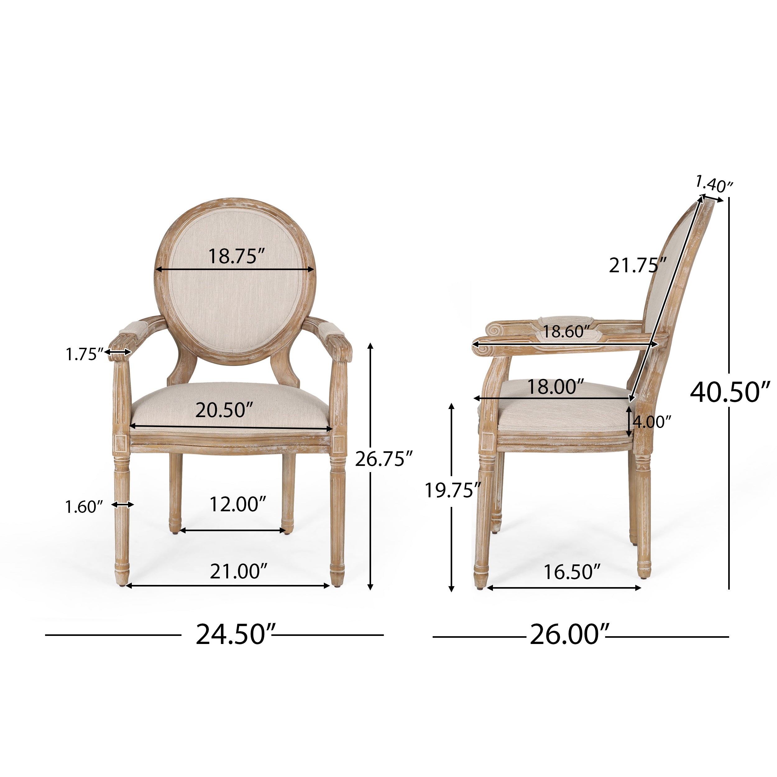 Aisenbrey French Country Wood Upholstered Dining Chair