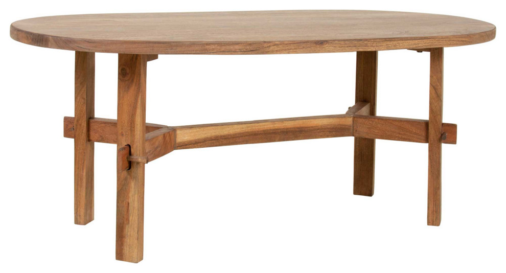 East at Main Rhett Acacia Wood Oval Coffee Table   Transitional   Coffee Tables   by East at Main  Houzz