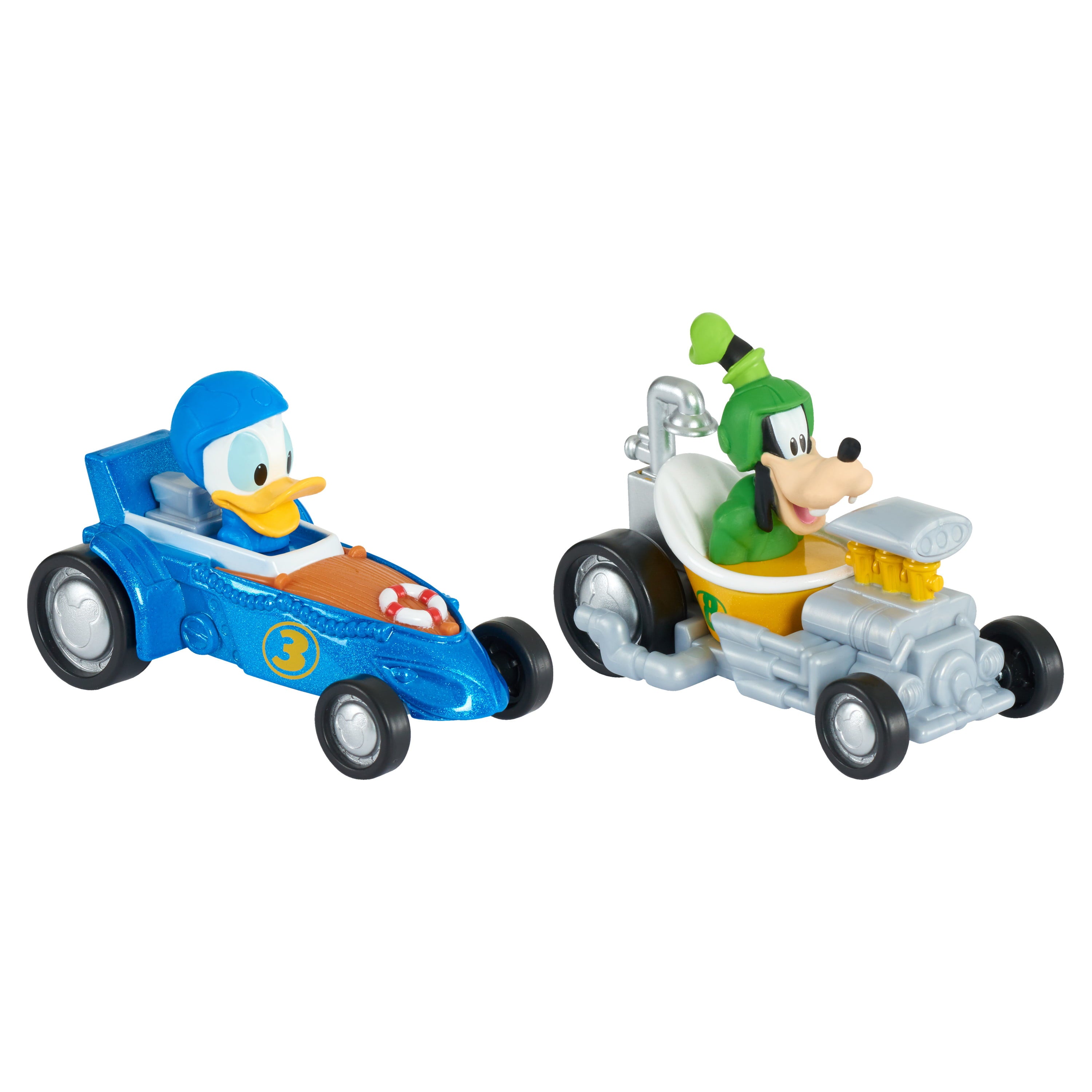 Mickey Mouse Die-Cast Roadster Vehicles 2-Pack， Donald and Goofy， Officially Licensed Kids Toys for Ages 3 Up， Gifts and Presents