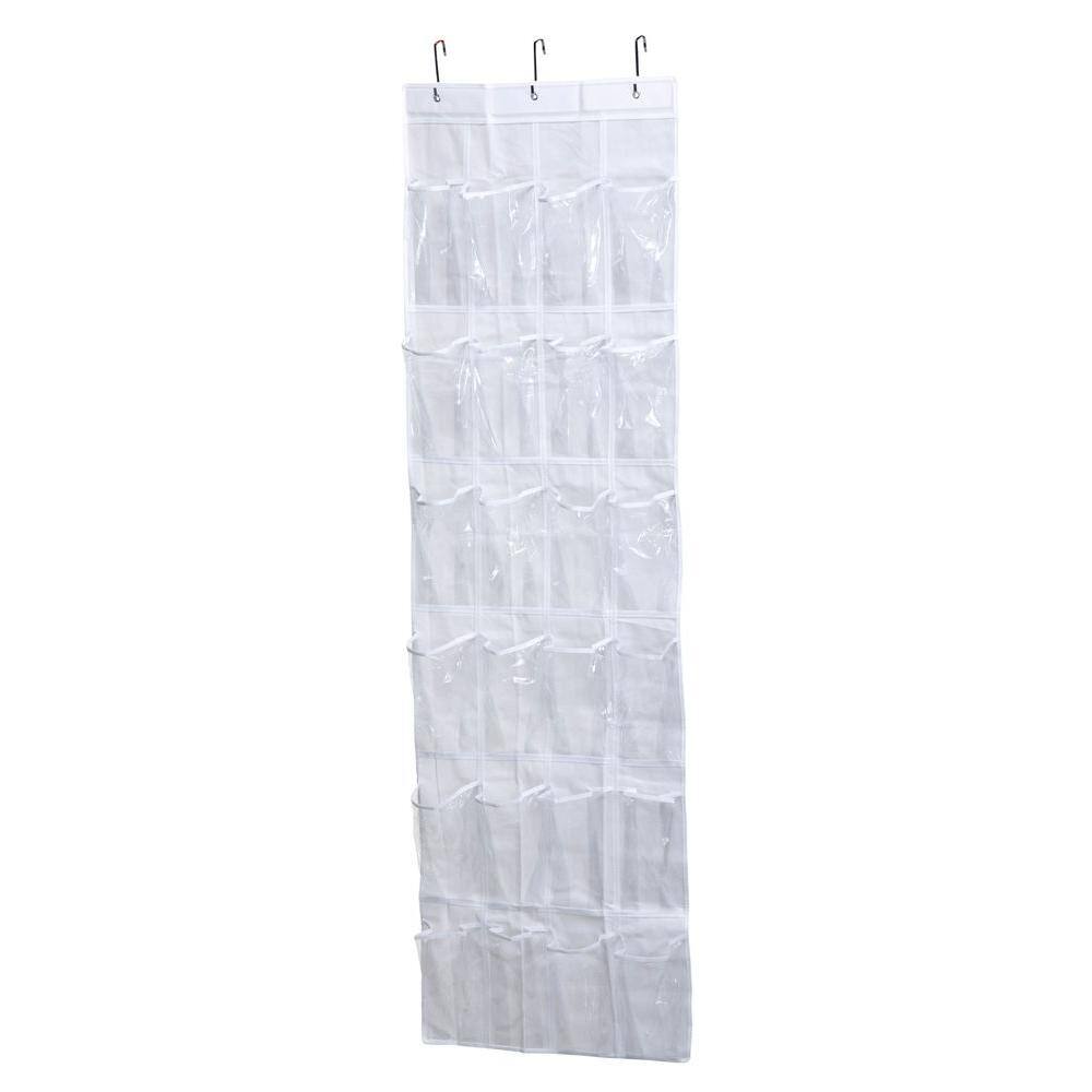 Honey-Can-Do 64 in. H 12-Pair clear Plastic Hanging Shoe Organizer SFT-01423