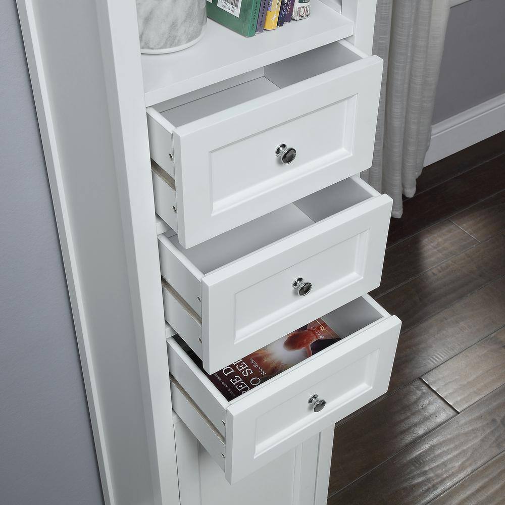 Home Decorators Collection Hampton Harbor 15 in. W x 10 in. D x 67-12 in. H Linen Cabinet in White BF-21891-WH