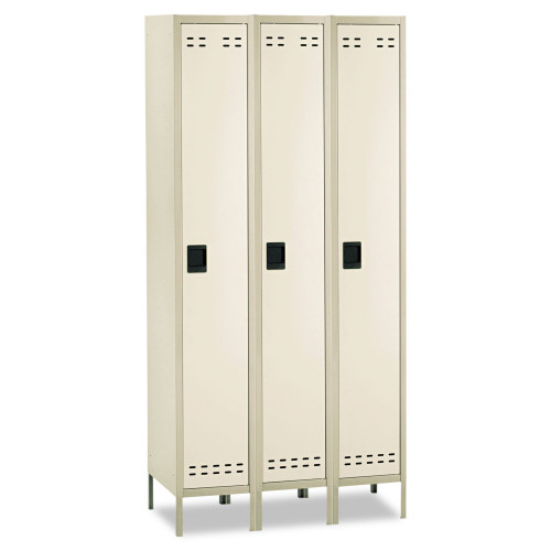 Safco Single-Tier， Three-Column Locker， 36w x 18d x 78h， Two-Tone Tan (5525TN)