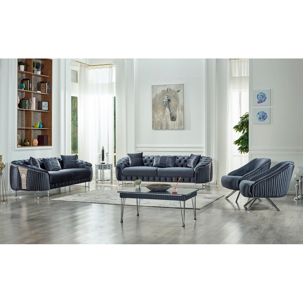 Leyla 3 Pieces Living Room Set 1 Sofa 2 Chair