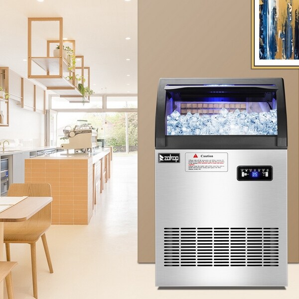 200Lbs/24H Commercial Stainless Steel Freestanding Ice Maker Machine