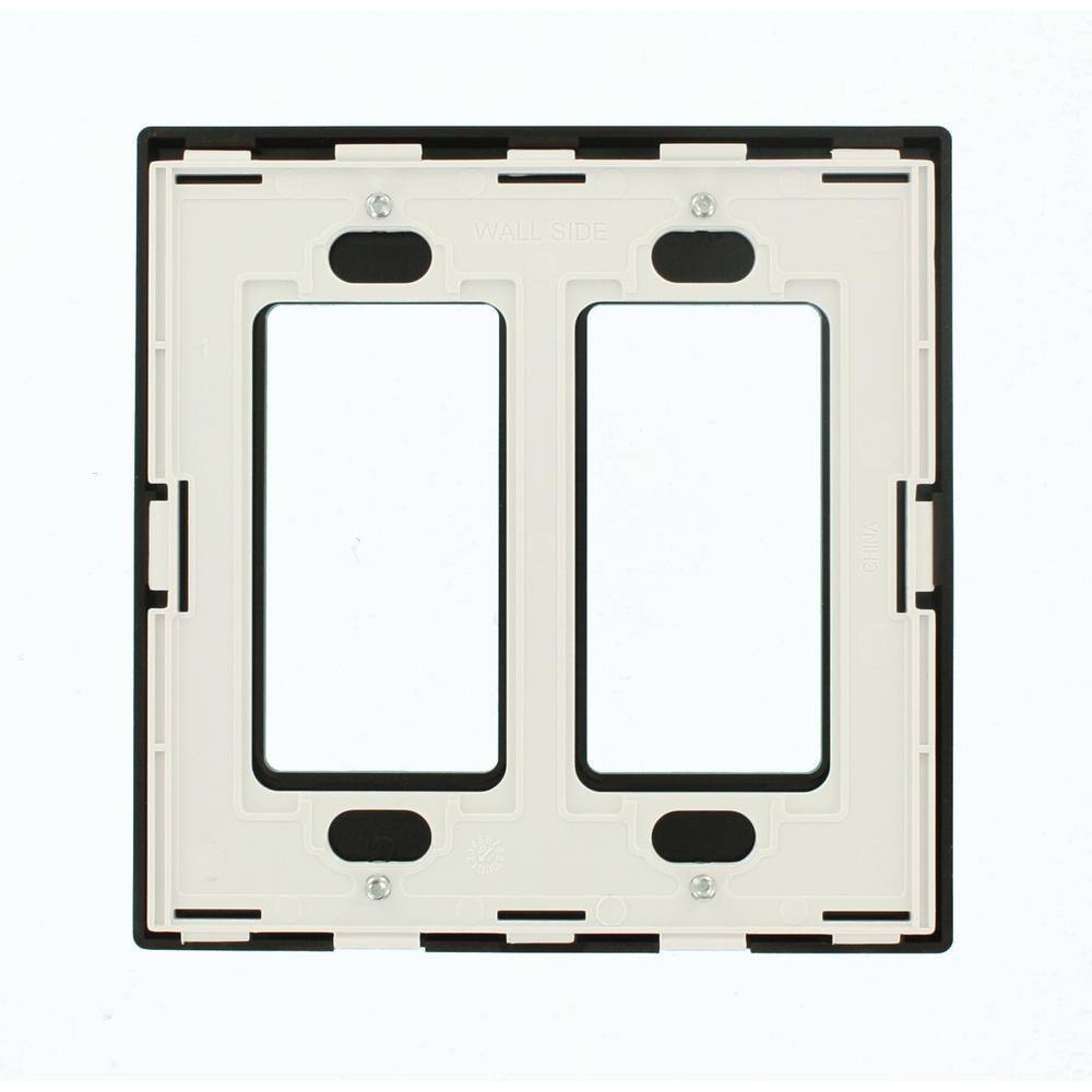 Leviton Black 2-Gang DecoratorRocker Wall Plate (1-Pack) 80309-SE