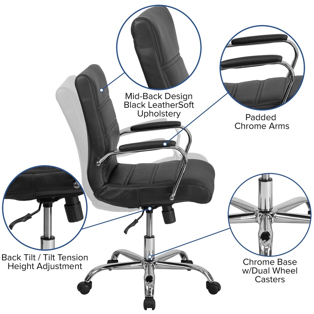 Mid back LeatherSoft Executive Swivel Office Chair