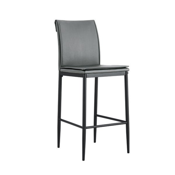 Counter Height PU Bar Stool with Metal Legs，Set of 2