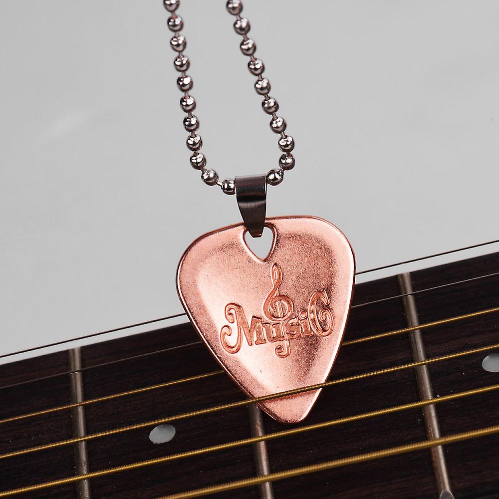 1 Guitar Pick Necklace Rose Gold