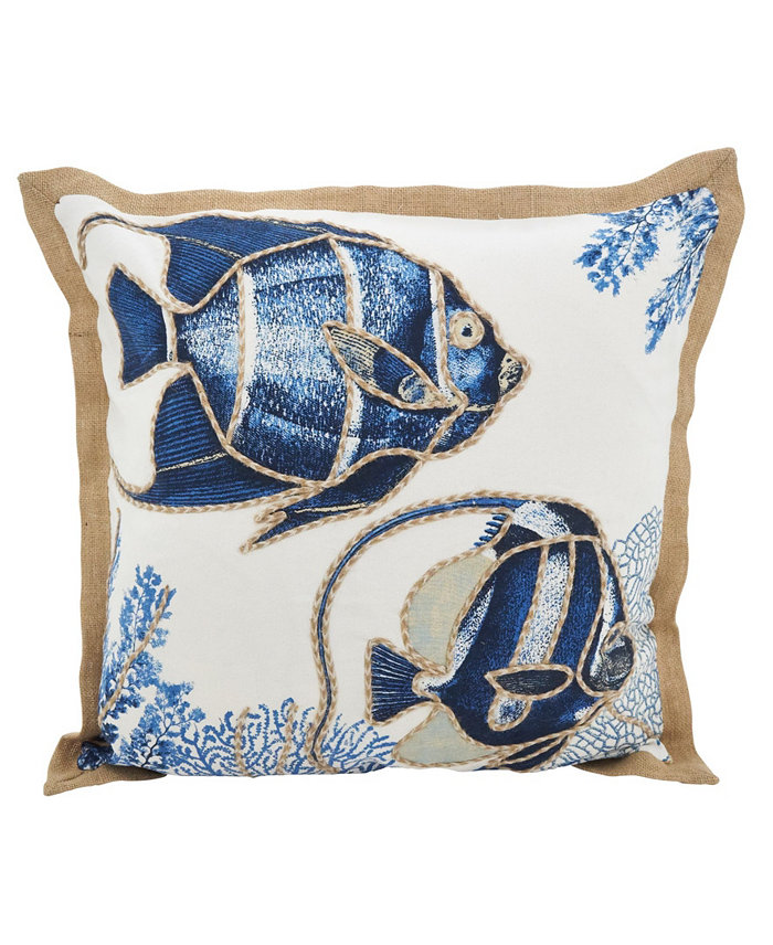 Saro Lifestyle Go Fish Decorative Pillow， 20