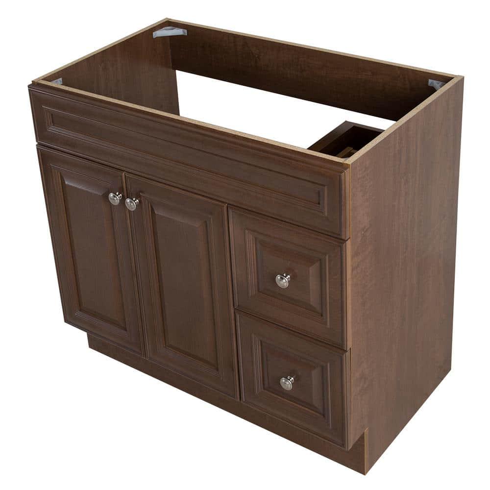 Glacier Bay Glensford 3598 in W x 2165 in D x 3421 in H Bath Vanity Cabinet Only in Butterscotch