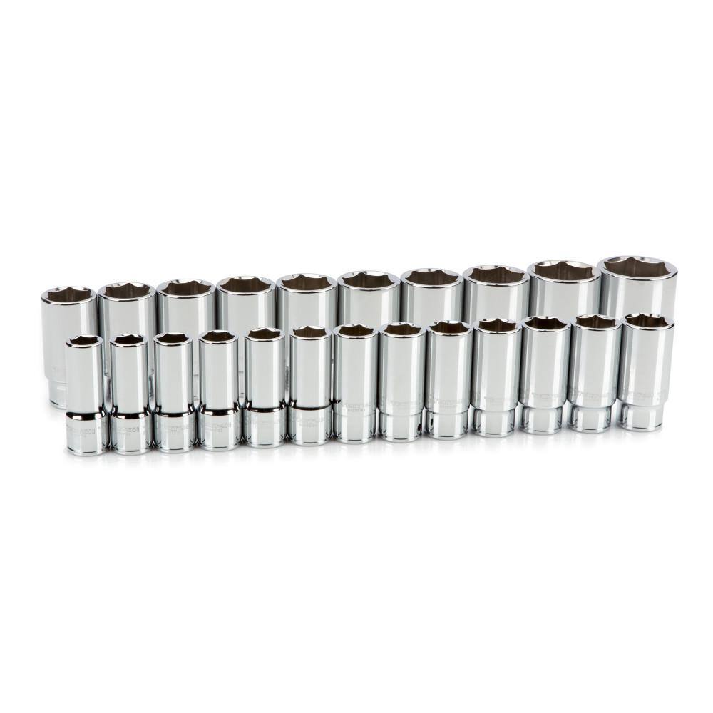 TEKTON 34 in. Drive Deep 6-Point Socket Set 19 mm - 50 mm (23-Piece) SHD93018