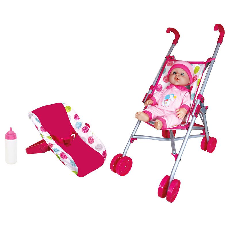 Lissi 12 Twin Baby Dolls with Twin Jogger Stroller