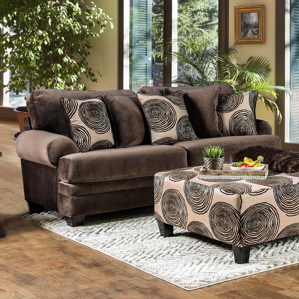 Jeta Transitional Microfiber Padded 2 Piece Living Room Set by Furniture of America