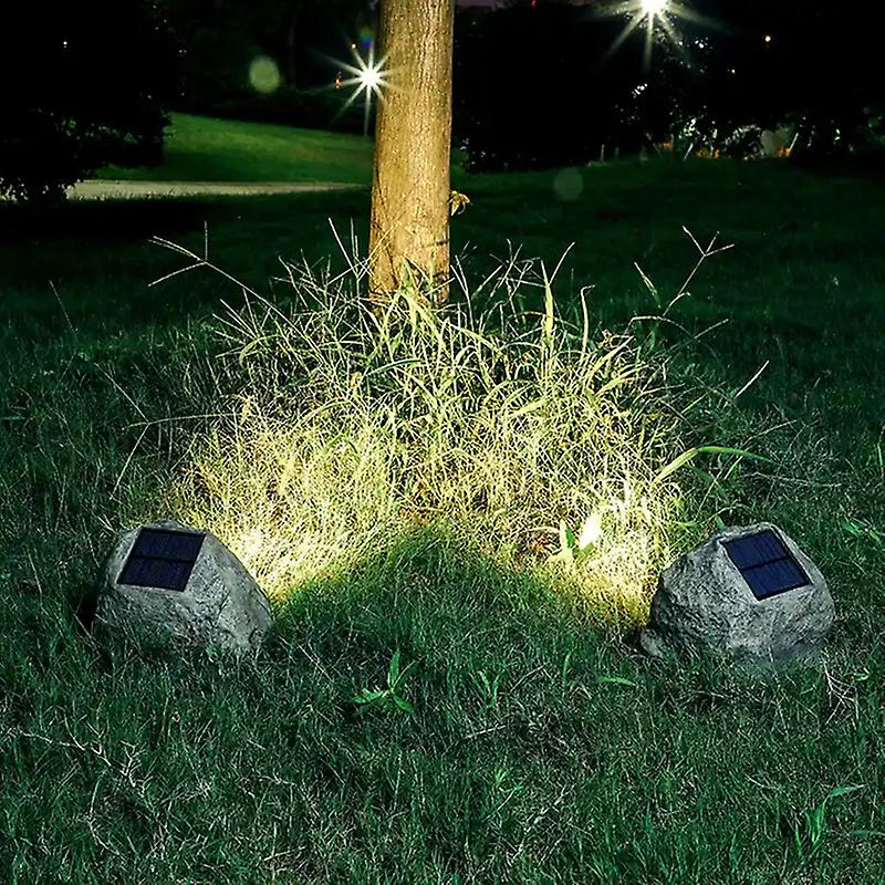 Solar Lawn Lamp Garden Outdoor Landscape Spotlight Waterproof Simulation Stone Led Light Yard Pathway Patio Fence Park Lighting