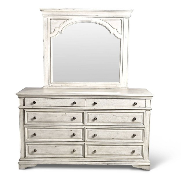 Highland Park Mirror And Dresser Rustic Ivory Steve Silver Co