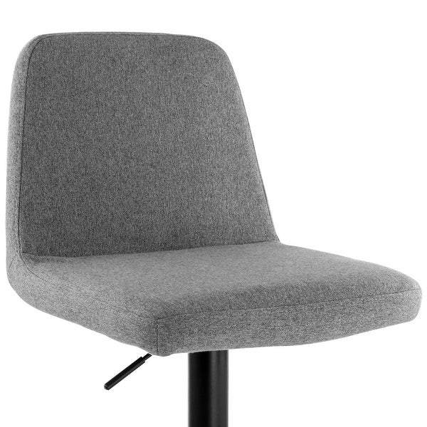 Elama 2 Piece Adjustable Fabric Bar Stool in Gray with Black Base