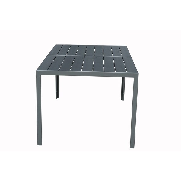 Kozyard Coolmen Outdoor Patio Dining Table with PowderCoated Frame and Wood Like Laminate Table Top