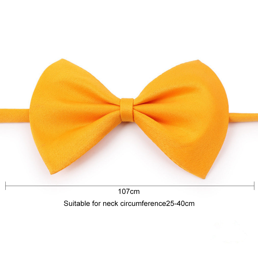 6PCS Pet Bow Ties Solid Color Dog Ties Pet Neck Bows Adjustable Pet Bowties