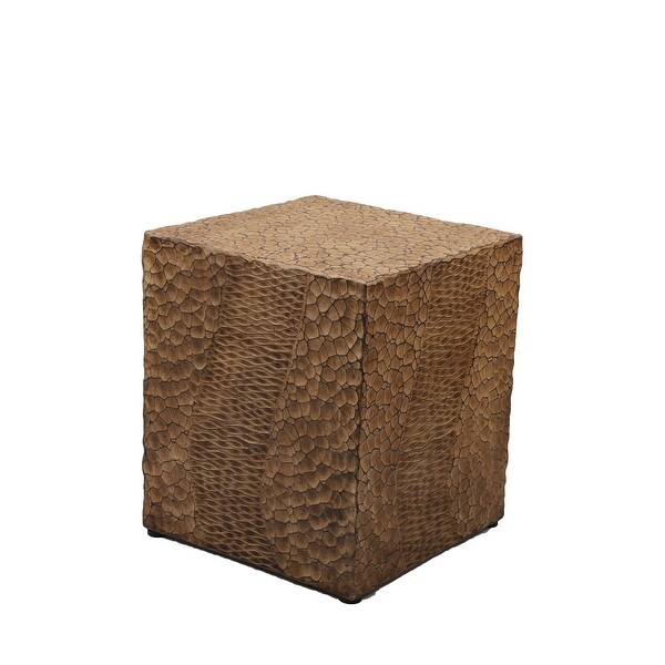 Outdoor Faux Wood Stump Side Table Coffee Table， End Table Accent Table Square