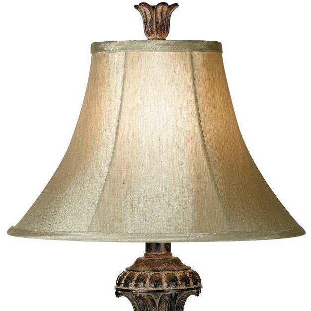 High Two Tone Bronze Off White Bell Shade For Living Room Family Bedroom Bedside Nightstand