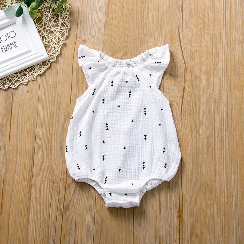 Summer Newborn Infant Baby Girls Romper Muslin Cotton Linen Infant Romper Playsuit Jumpsuit Fashion Baby Clothing