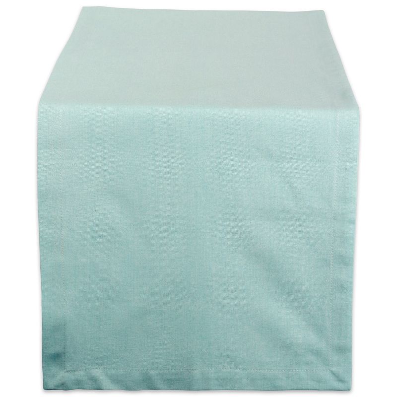 14 x 108 Aqua Blue Rectangular Solid Chambray Cotton Table Runner