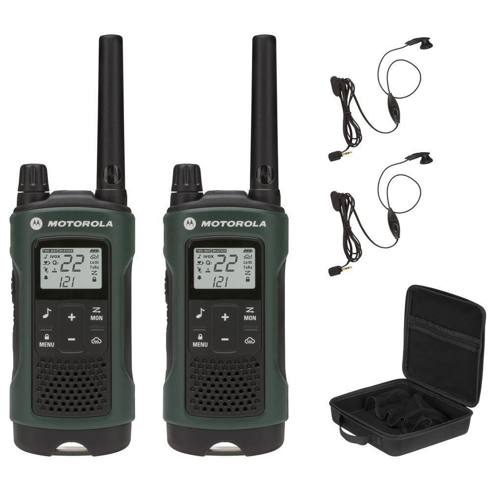 MOTOROLA Talkabout T465 FRSGMRS 2-Way Radios with 35 Mile Range and NOAA Notifications in Green T465