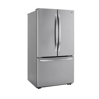 LG 23 cu. ft. 3 Door French Door Counter Depth Refrigerator in PrintProof Stainless Steel Non Dispense LRFCC23D6S