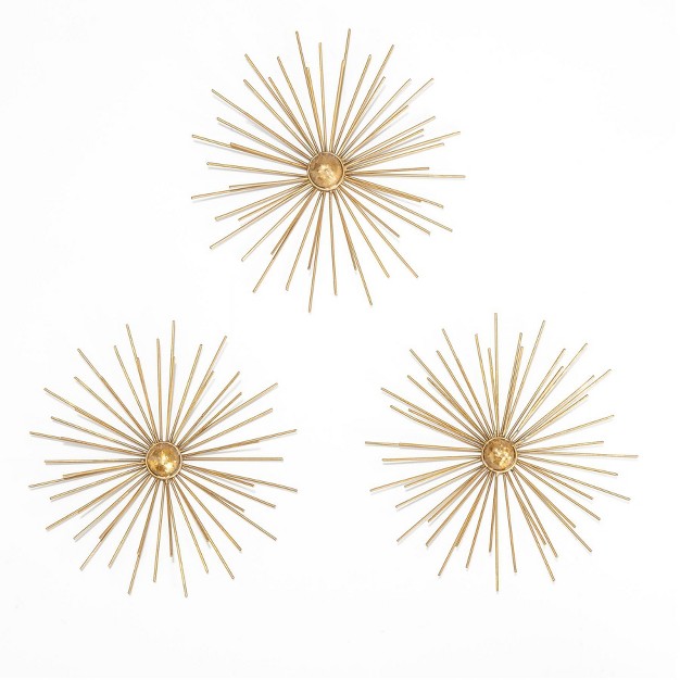 Cabers Starbursts Metal Wall Art Gold Brewster