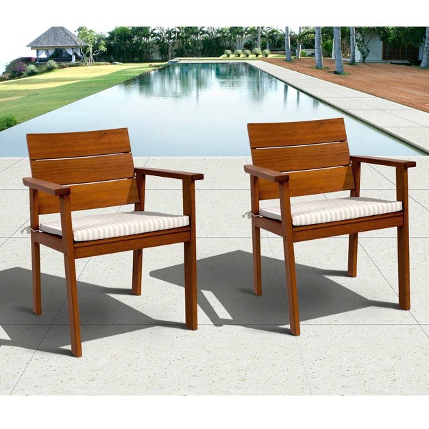 Gerald 11pc Eucalyptus Wood Extendable Rectangular Patio Table Set International Home Miami