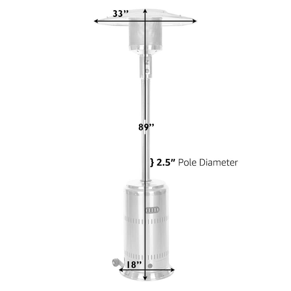 Fire Sense 46,000 BTU Performance Kaffee Steel Patio Heater 63713