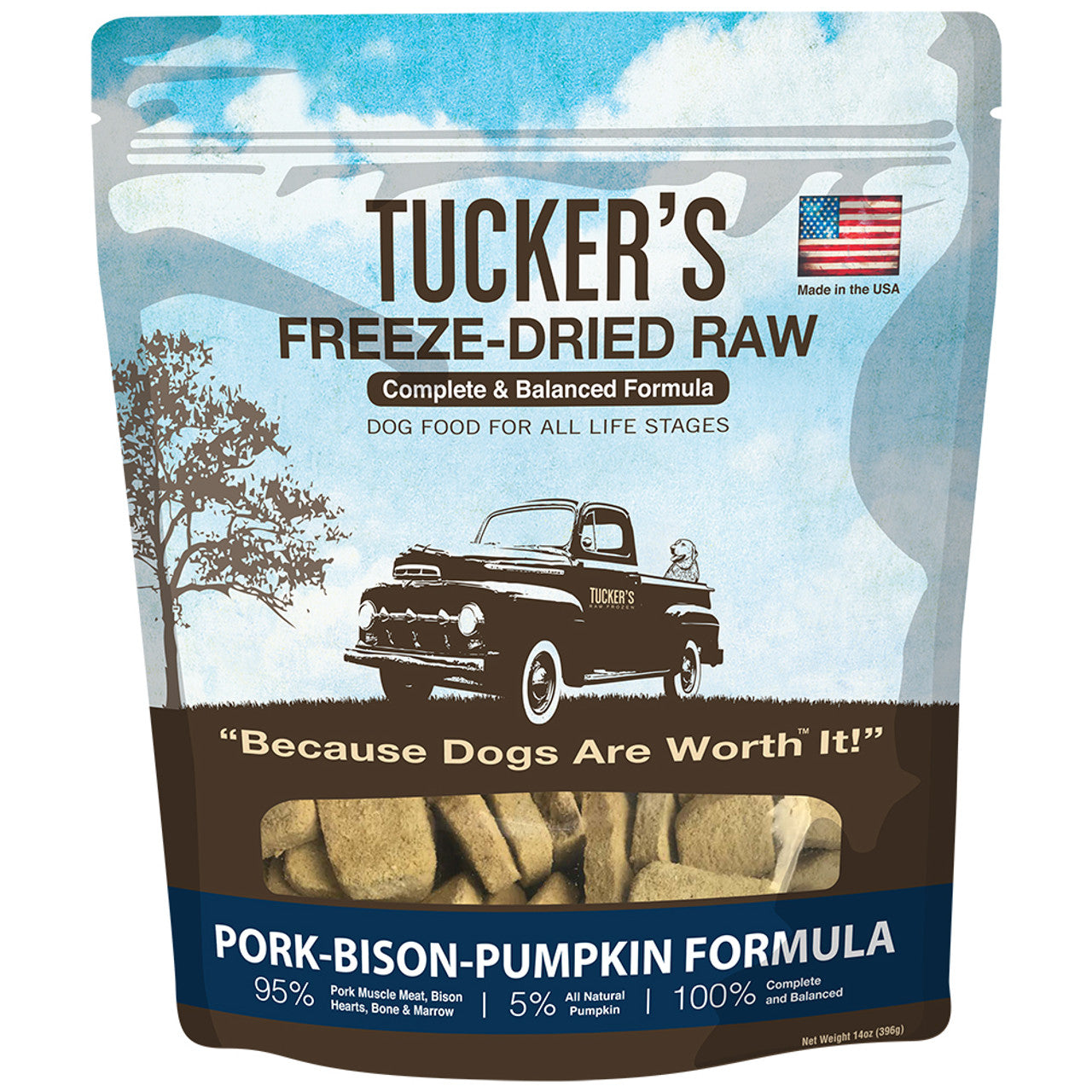 Tucker Freeze-Dried Raw Pork-Bison-Pumpkin Recipe Dog Food;