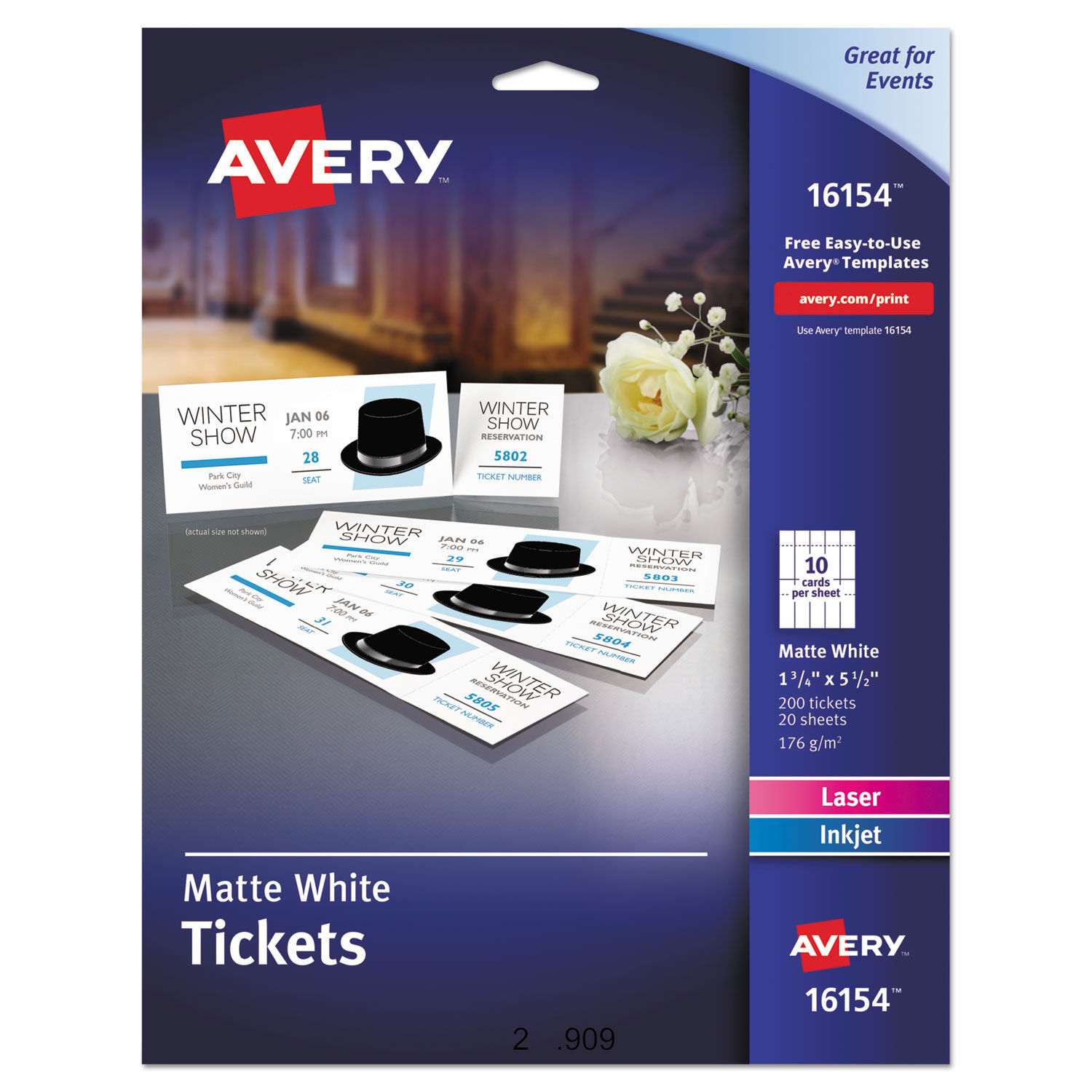 AVE16154 Printable Tickets by Avery