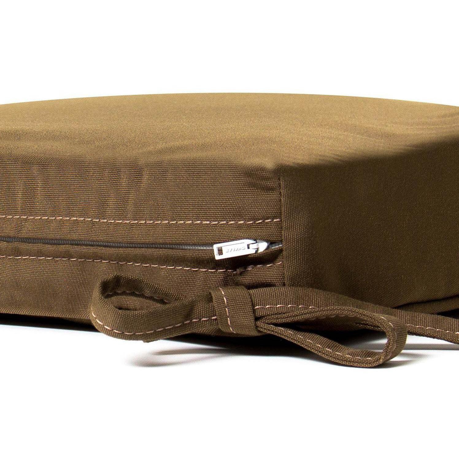 Sunbrella Canvas Cocoa Extra Large Outdoor Replacement Seat Cushion W/ Knife Edge By Signature