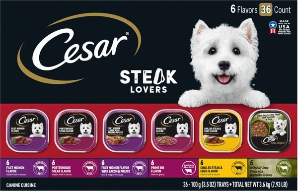 Cesar Steak Lovers Variety Pack Dog Food Trays